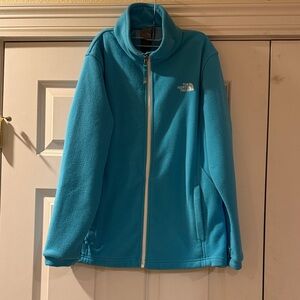 The North Face Girls XL 18 Glacier Fleece Jacket Blue Teal Full Zip Cozy